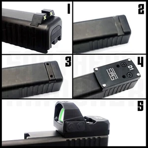 REAR SIGHT OPTIC MOUNT ADAPTER PLATE FOR GLOCK® TO MOUNT RED DOT OPTIC - Picture 1 of 7