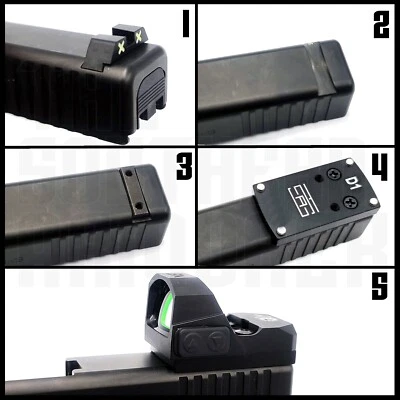 TSA PRODUCT LINE REAR SIGHT OPTIC MOUNT ADAPTER PLATE FOR GLOCK® TO MOUNT RED DOT OPTIC