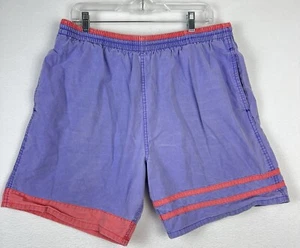 BEACH GEAR VTG 90s 80s Shorts Color Block Swim Trunks Color Block Men's Size L - Picture 1 of 6