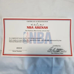 Danbury Mint Certificate Of Registration COR NBA Arenas - Bild 1 von 2