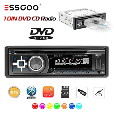 Single DIN Autoradio DVD CD Radio Bluetooth Freisprech SD/USB/AUX/FM MP3 Player - Bild 1 von 4