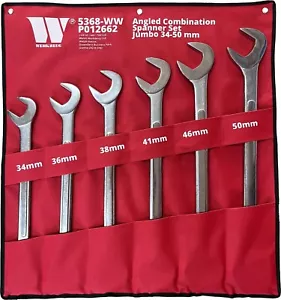 Welzh Werkzeug Angled Jumbo Spanner Wrench Set Combination 34-50mm 5368-WW - Picture 1 of 3