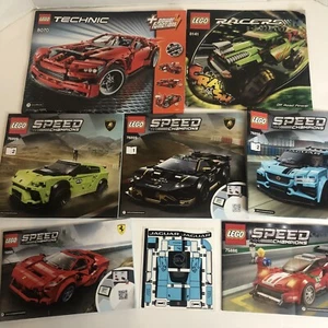 7 LEGO Speed Champions Racers Technic Lot Manuals Books ONLY Jaguar Stickers - Picture 1 of 2