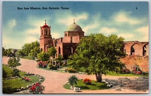 Postcard Texas San Antonio TX San Jose Mission - Picture 1 of 2