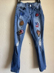 I Love Pinc Girls Size 7 Embelished Blue Jeans - Picture 1 of 6
