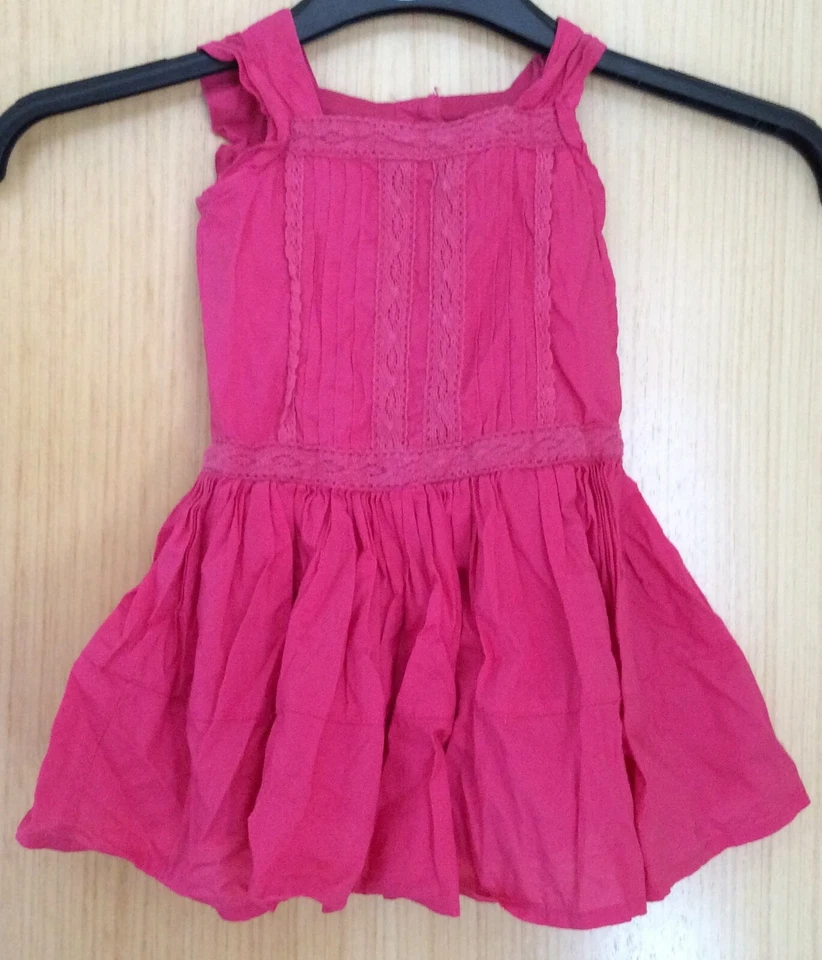 Tigerlily Vibrant Pink Summer Dress.  12-18 Months.  Sleeveless.  100% Cotton - Image 1 of 4