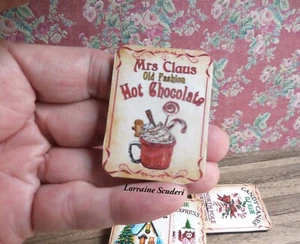 CHRISTMAS MRS CLAUS HOT COCOA SIGN ~ DOLLHOUSE MINIATURE - Picture 1 of 1