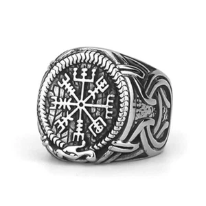 Anillos versátiles de acero inoxidable con runa celta vikinga nórdica para hombre tallas 7-13 - Imagen 1 de 6