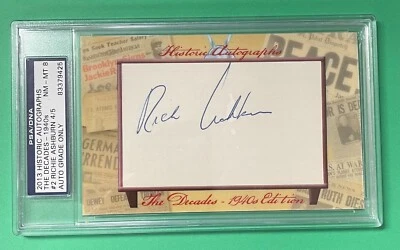 2013 HA DECADES 1940S RICHIE ASHBURN AUTO INDEX CARD 4/5 SP PSA/DNA 8 NM-MT - Image 1 of 2