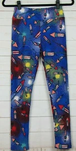 Lularoe Leggings OS 4th Of July Fire Works Red, White And Blue New - Picture 1 of 3