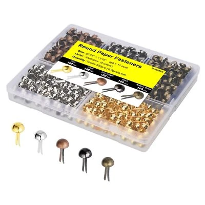 Mini Brads for Paper Crafts 500pcs Multicolor Metal Paper Fasteners 8x17mm Fa... - Image 1 of 4