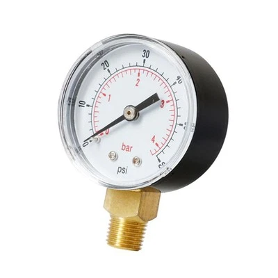 Air Water Pressure Gauge 1/4"BSPT TS-Y504 series 0-60psi 0-4bar Side Mount - Image 1 of 3