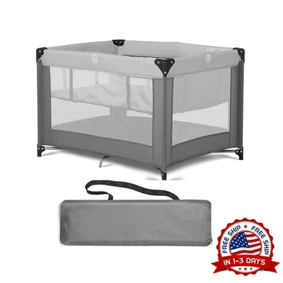 Corral portátil con cuna, colchón y bolsa de viaje, corral ligero y portátil NUEVO Foto 1 de 4