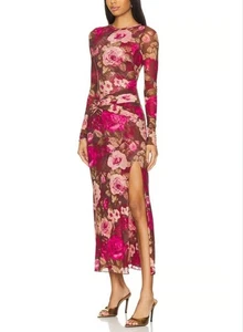 Abito Free People XS rosa rose maglia Gianni floreale bodycon manica lunga nuovo $168 - Foto 1 di 18