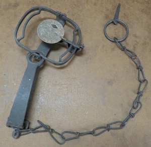 Vintage Diamond 21 Double Jaw Tierfalle stark verwendbar Gusskiefer Vintage 1 1/2 - Bild 1 von 5