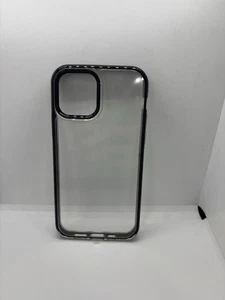 torras sshockproof case compatible with iphone 12 hard cover shiny black - Picture 1 of 3