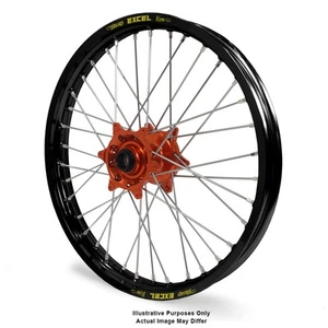 KTM 1290 2013-2016 Adventure Front Wheel Black Excel Rims Orange Talon Hubs 19x2 - Picture 1 of 2