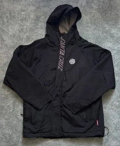 Santa Cruz Vintage Medium Size Black Full Zip Hooded Jacket with Super Logos - Picture 1 of 17