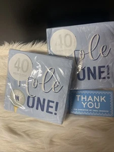 Golf Hole In One Beverage 🌟Napkins Paper 40 Per Pack 5" x 5" Golf LOT OF 2 - Picture 1 of 2