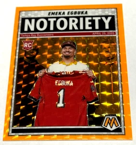 2025 Mosaic Emeka Egbuka Notoriety RC Orange #14 Prizm Buccaneers - Picture 1 of 2