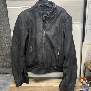 Mens BMW Motorcycle Jacket Size 46 Black Motorrad Atlantis 3 Pro Leather Biker - Foto 1 di 11