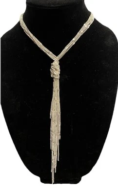 Alfani 23” Silver Sparkling Lariat Necklace 8 Strand with 3.25” Extender NEW - Image 1 of 3