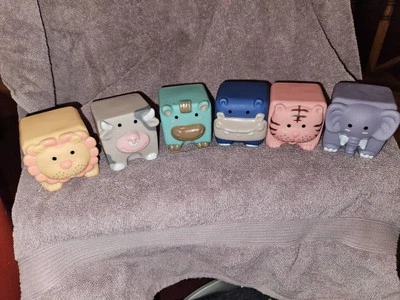 6 Baby Educational Blocks Soft Building Sensory Play Silicone Toy Teether - Image 1 of 4