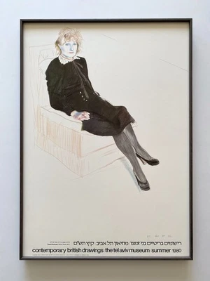 PÓSTER DE EXPOSICIÓN ENMARCADO IMPRESIÓN LITOGRÁFICA 1980 DAVID HOCKNEY CELIA PARIS 1973 Foto 1 de 4