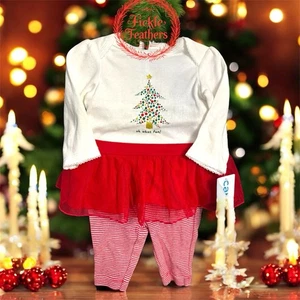 Carter's Baby Girl 2pc 3m Christmas Holiday Outfit “Oh What Fun” Bodysuit Tutu - Picture 1 of 12