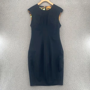 Ted Baker Dress Womens 2 US 4 Black Sheath Stretch Sleeveless Mini Office Career - Picture 1 of 11
