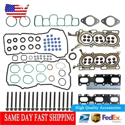 For 2011-19 Ford Edge Explorer Flex Taurus 3.5L Full Gasket Set Head Bolts New - Image 1 of 4