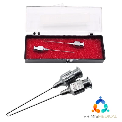 Juego de 2 cánulas quirúrgicas oftálmicas Storz & Jedmed Yale calibre 22 Foto 1 de 4