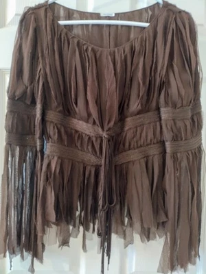 Blusa Max Mara Flecos Marrón Chocolate Foto 1 de 4