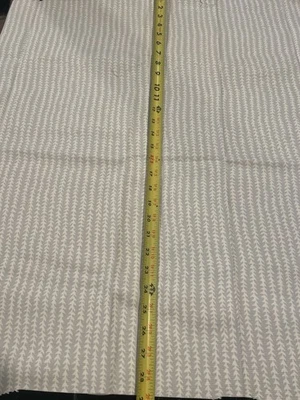 P KAUFMANN Doodle in Gray/White Vine Stripe Fabric ~ 1 yard Remnant - Image 1 of 2