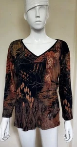 Katina Marie Top Women’s Long Sleeve Supima Cotton Top Blouse Sz XL USA Made - Picture 1 of 13