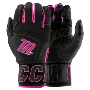 Marucci Blacksmith Full-Wrap V2 Baseball/Softball Batting Gloves, Black/Pink - S - Picture 1 of 3