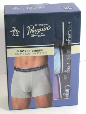 Paquete de 3 calzoncillos boxer Penguin by Munsingwear XL 40-42 algodón elástico nuevo con etiquetas Foto 1 de 4