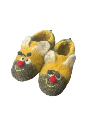 Zapatillas de bebé de fieltro hechas a mano Bee Nepal talla EU 18/19 lana de fieltro Melt4 EE. UU. 2,5-3 Foto 1 de 4