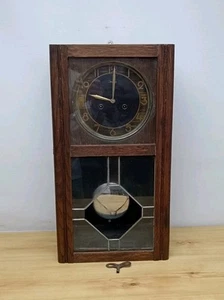 Vintage Antique Junghans German Wooden Pendulum Wall Clock - Needs Attention - Picture 1 of 19