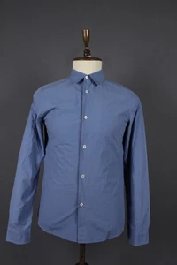 A.P.C. Blue Cotton Collared Long Sleeve Casual Button Down Shirt Size M - Picture 1 of 14