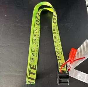 OFF-WHITE Men Green Industrial Logo Buckle Woven Belt One Size ✅ - Picture 1 of 2