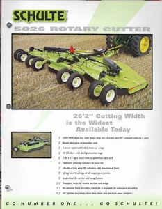 SCHULTE 5026 ROTARY CUTTER 26'2" CUTTING WIDTH 1000 RPM DRIVE LINE Brochure - Picture 1 of 1