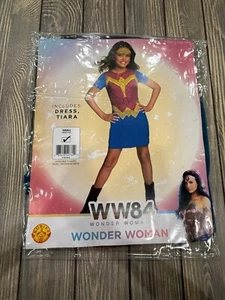 WW84 Wonder Woman Childrens Costume Dress & Tiara Small 4 6 Rubies - Picture 1 of 3