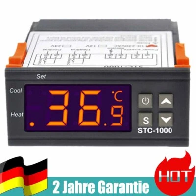 Digital Temperaturregler STC-1000 12V/220V LCD Anzeige Thermostat 12VDC/230VAC