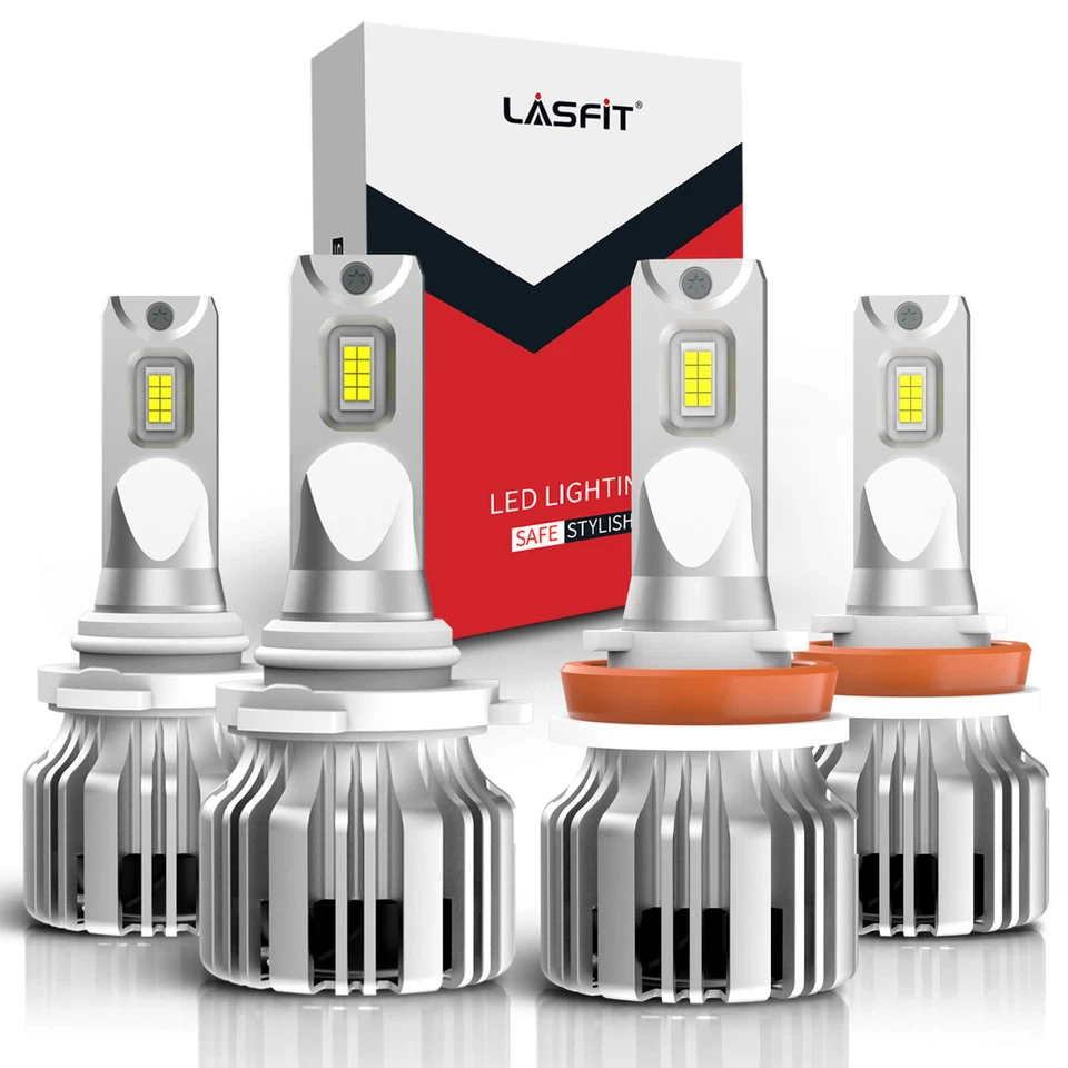 4x LASFIT 9005 H11 LED Headlight Bulbs Conversion Kit High Low Beam Bright White - Image 1 of 4