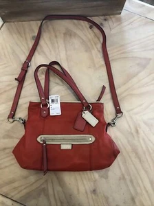 Coach Daisy Spectator Leather MIA Silver/Vermillion Multicolor F23911 Used - Picture 1 of 6