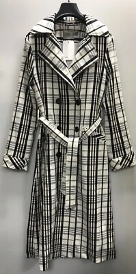 ASOS DESIGN Check Trench Coat Mac Size 6 Bnwt - Image 1 of 4