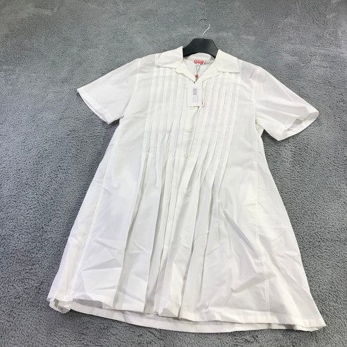 Abito Kenzo donna 40 corto camicia vestito volant bottoni foderato canotta Casua