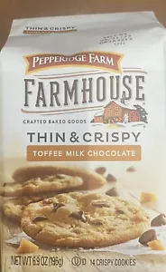 Pepperidge Farm FARMHOUSE Thin & Crispy TOFFEE Milk Chocolate Cookies 6.9 oz Bag - Picture 1 of 3