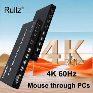 4K60Hz 4x1 HDMI Multi-viewer Audio Video 4 Screen Display KVM PIP 90° 180° Flip - Picture 1 of 12